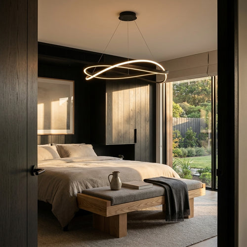 Aro two interlocking lit rings pendant light