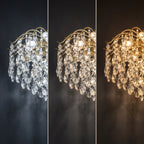 Mira crystal chandelier with lamps on separate arms