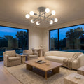 Astra sputnik semi-flush ceiling light with exposed bulbs