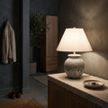 Sola beige glass bedside table lamp