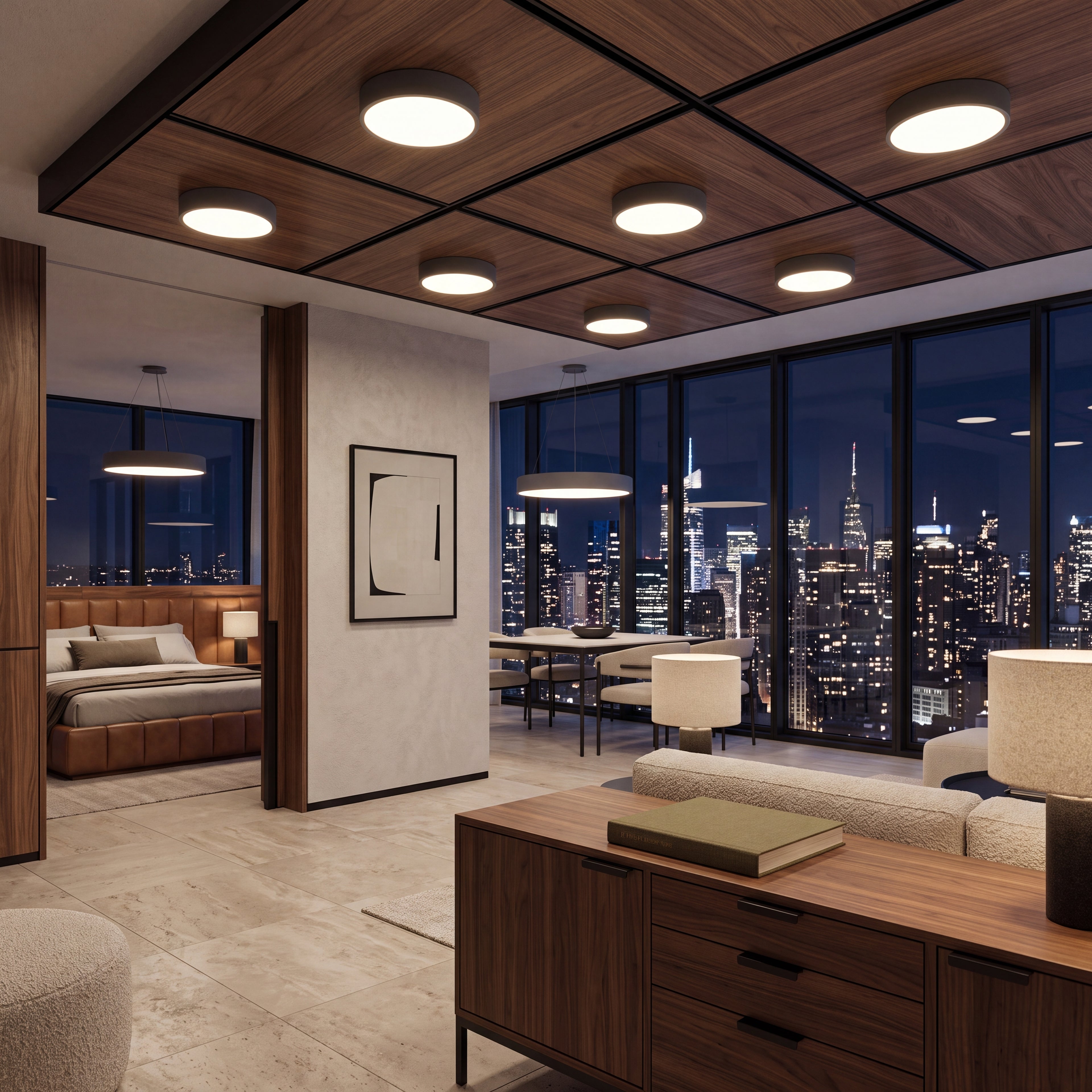 Lyra Nordic LED ceiling light in wood and acrylic