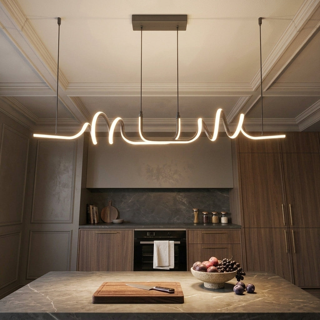 Nera linear LED pendant light in black