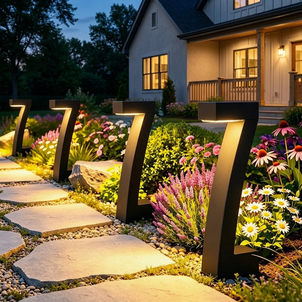 Viale solar path light, integrated LED with no wiring