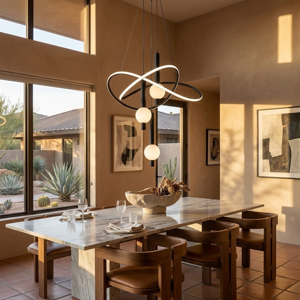 Scala pendant light above a dining table