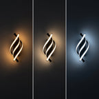 Volta twisted sculptural LED wall light