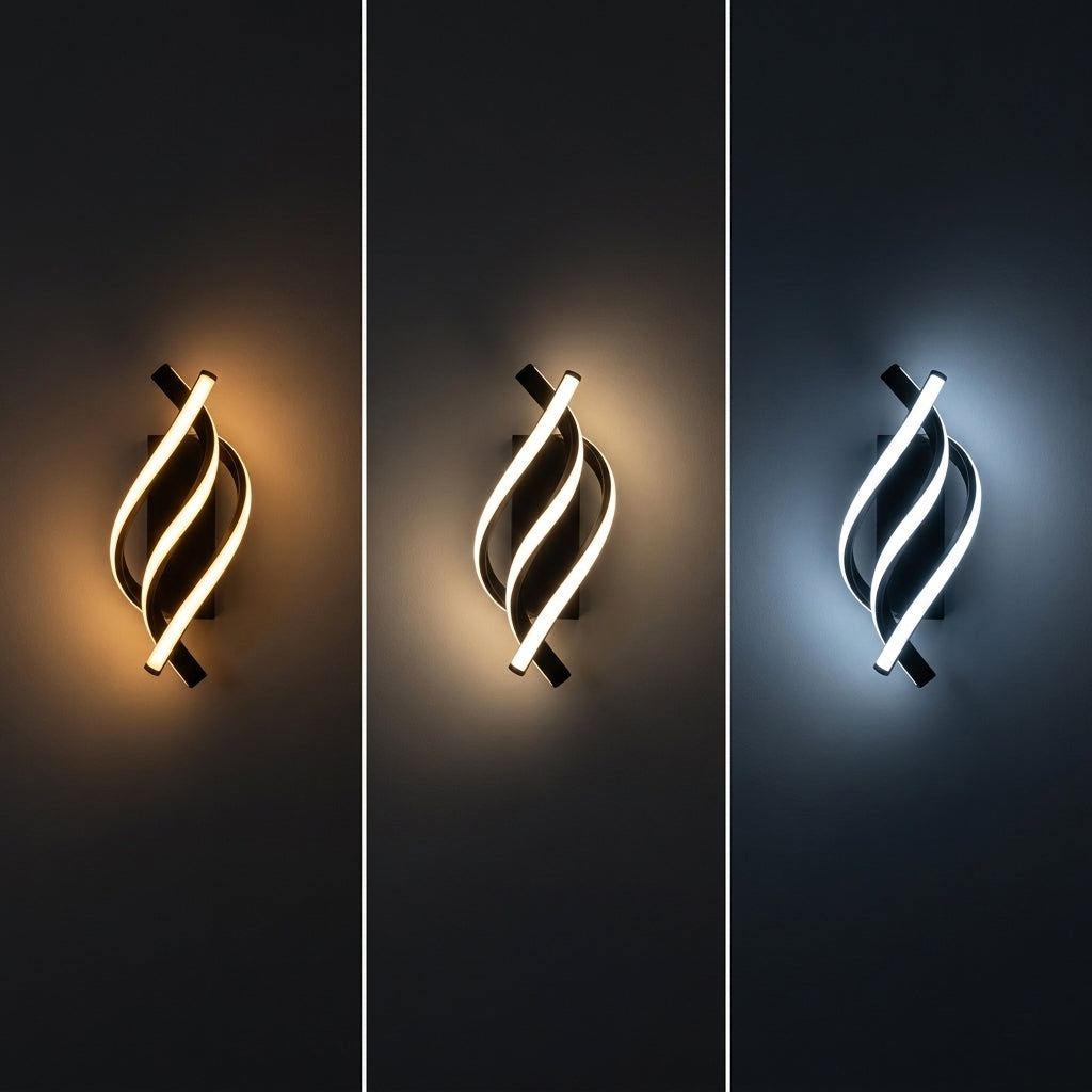 Volta twisted sculptural LED wall light