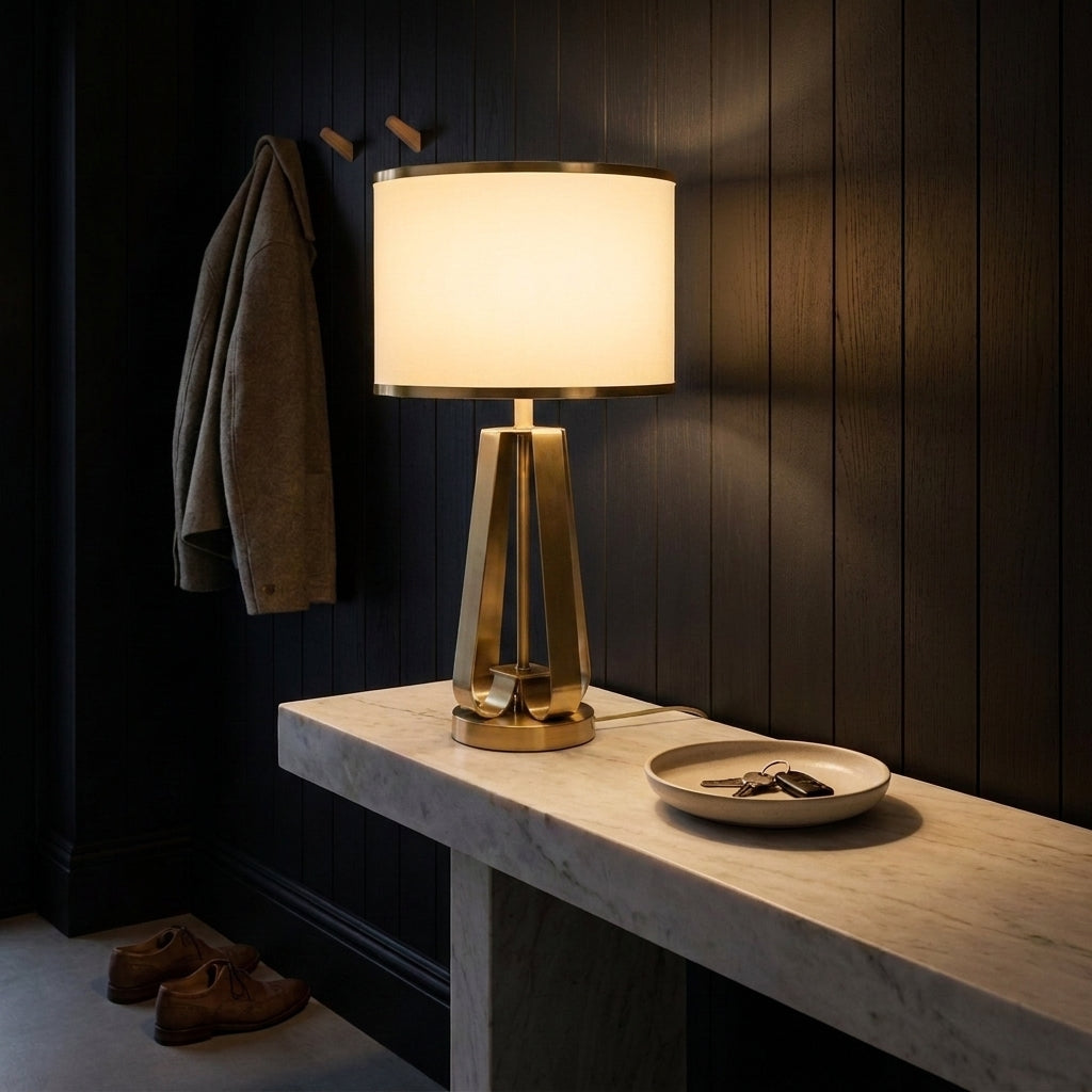Tova Nordic drum shade table lamp