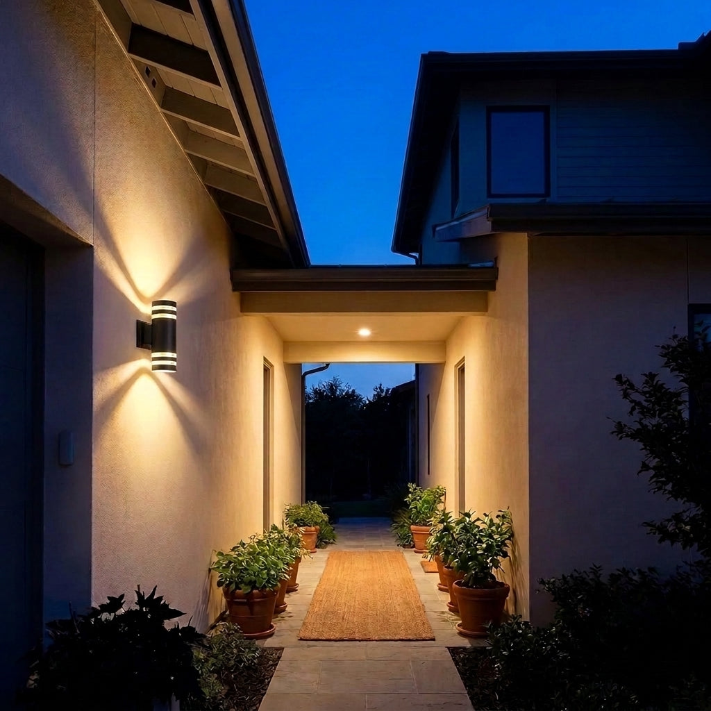 Faro outdoor wall light, IP65 up and down sconce
