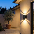 Faro outdoor wall light casting light up and down the wall